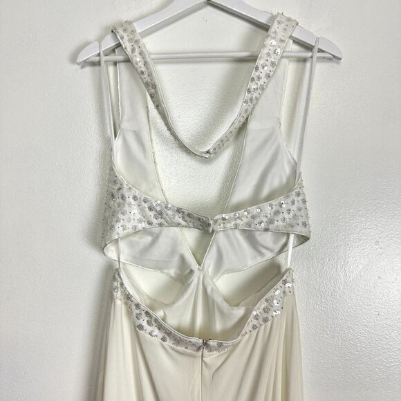 MAC DUGGAL Sequin Sheath Gown in White Size US 10 - Picture 6 of 8